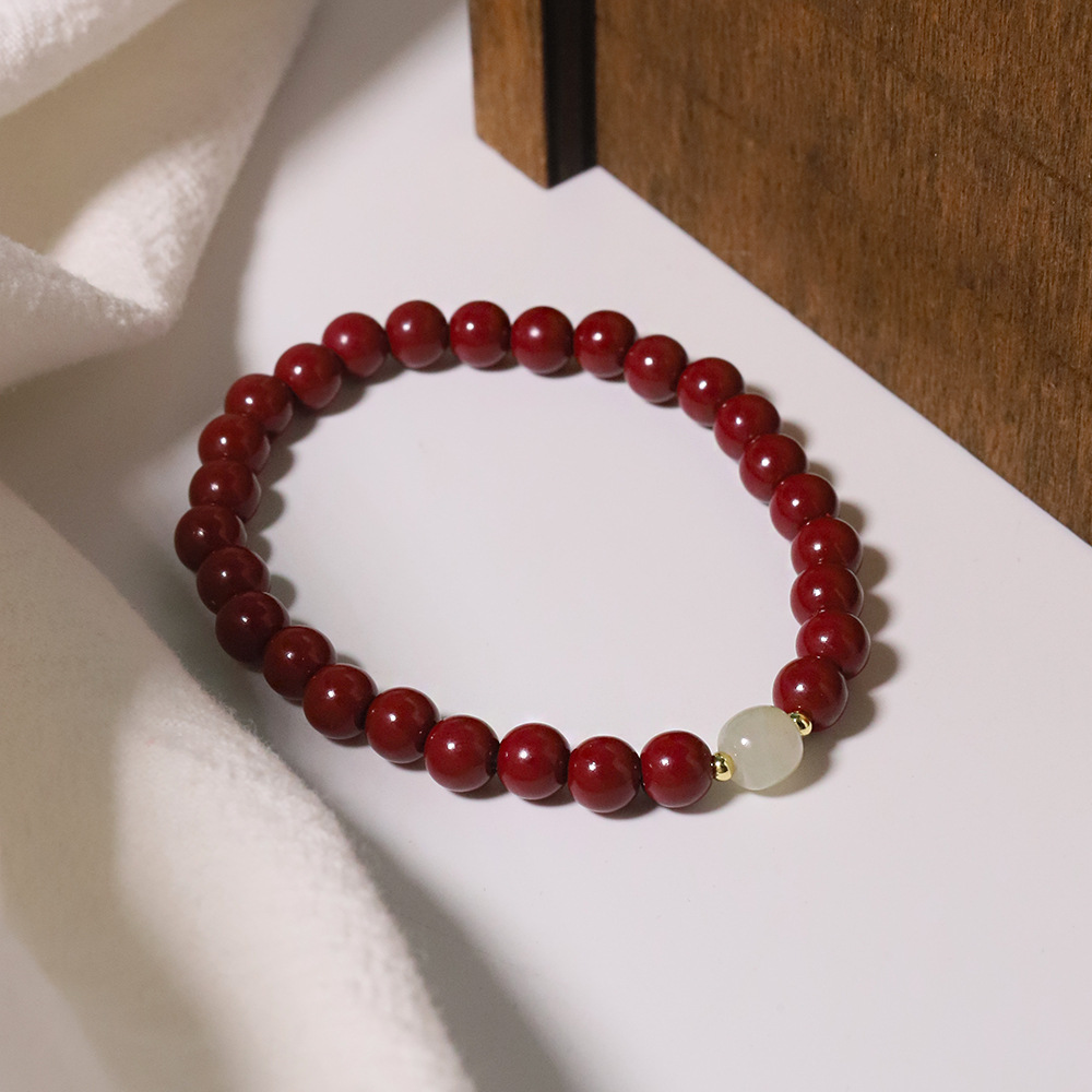 Nuevo estilo chino cinmar jade cuerda elástica cuerdas de mano nicho retrógrado transferencia DIY pareja accesorios de brazalete