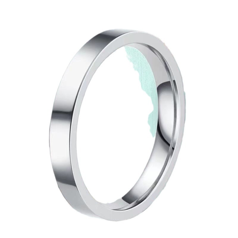 Anello in titanio per donne con dita piccole, resistente allo sbiadimento, a forma di diamante con diamanti incastonati, stile femminile leggero e lussuoso._voghion.com
