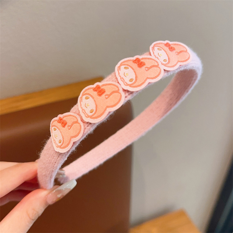 Diadema para niños bebé femenino no apriete horquilla de dibujos animados pelo presionando tocado Paquete de cabello de niña de punto diadema de ala ancha