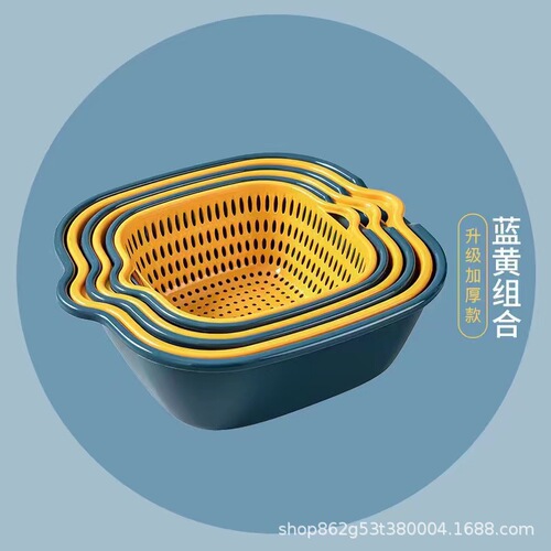 Factory wholesale thickened double-layered sink basin multi-functional drain artifact six-piece basket kitchen household drain basket