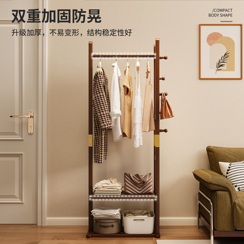 Percha de ropa de piso para dormitorio percha de ropa doméstica multifuncional simple para almacenar ropa percha de ropa percha de sombreros