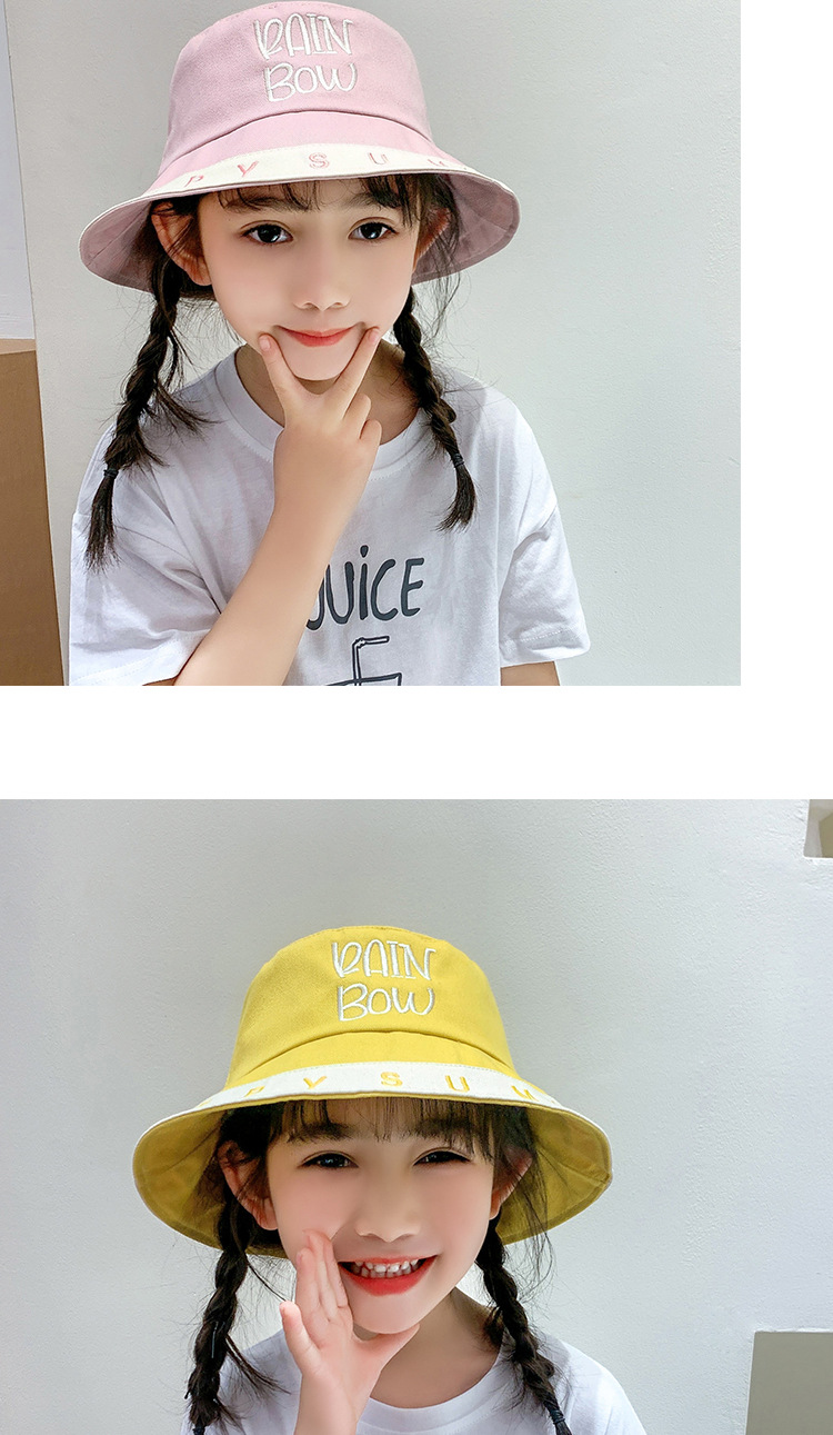 Korean Contrast Color Letter Children's Fisherman Hat display picture 10