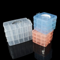 収納ボックスプラスチック手持ちアクセサリー収納ボックス三層取り外し可能透明化粧品玩具収納ボックス卸売り