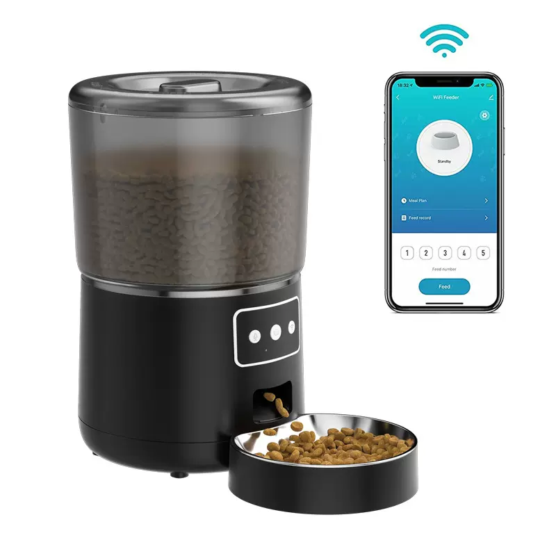 自动猫咪喂食器4L餐食涂鸦APP远程 WIFI智能宠物喂食猫狗用品喂养