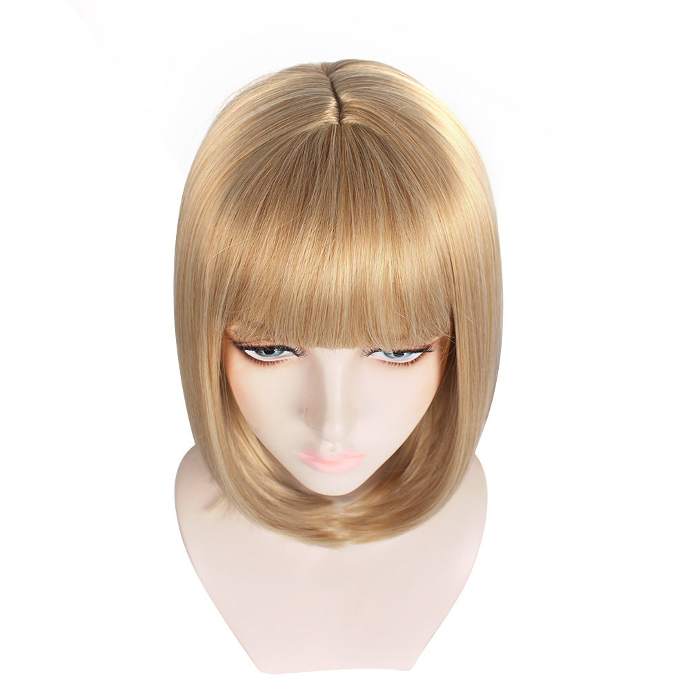 Front Lace Wig Fashion Franja Loiro Gold Back View