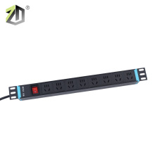 多功能插板1U8位新国标五孔10A带开关19英寸排插电源pdu机柜插座