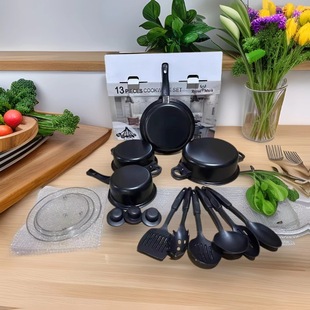 Foreign Trade Popular 13-Piece Pot Set, Soup Pot, Milk Pot, Frying Pan, Four-Piece Set, Non-Stick Pot, Middle East and Africa Multi-Piece Pot Set