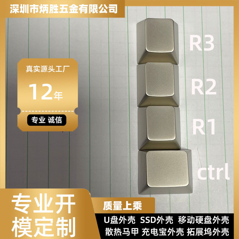 Manufacturer's Best-Selling Zinc Alloy Keycaps R1/R2/R3/1.25U Electroplated Personalized Keycaps Original Height Mechanical Keys