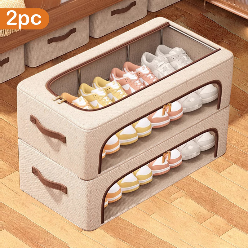 Tianshan Cotton Shoe Box Shoe Storage Space-Saving Shoe Rack Shoe Cabinet for Boots Shoe Holder Bed Bottom Foldable Storage Box