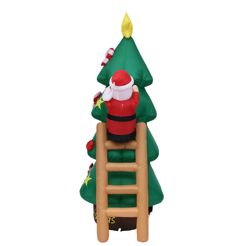 Nuevos productos transfronterizos Navidad infláble decoración 2.1m anciano subir escalera árbol de Navidad