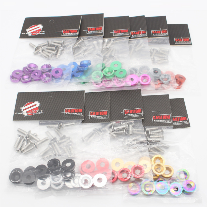 Car modification gasket screw race license plate frame screw decorative gasket JDM car modification M6 gasket screw