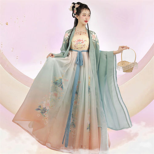 Women Girls Chinese ancient folk costumes Hanfu Tang Han princess cosplay dresses Hezi skirt big-sleeved shirt adult  fairy spirit kimono dress
