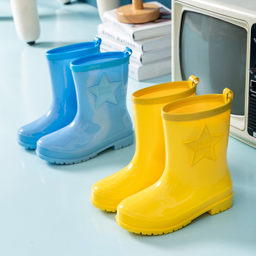 Children's Rain Boots for Boys and Girls, Non-slip Waterproof Rain Boots, Water Shoes for Students, Big Kids, Waterproof Rubber Shoes, Water Boot Covers