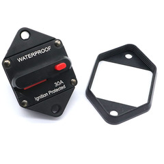 Car audio system modification with switch, automatic fuse holder power protection, circuit breaker protection recovery