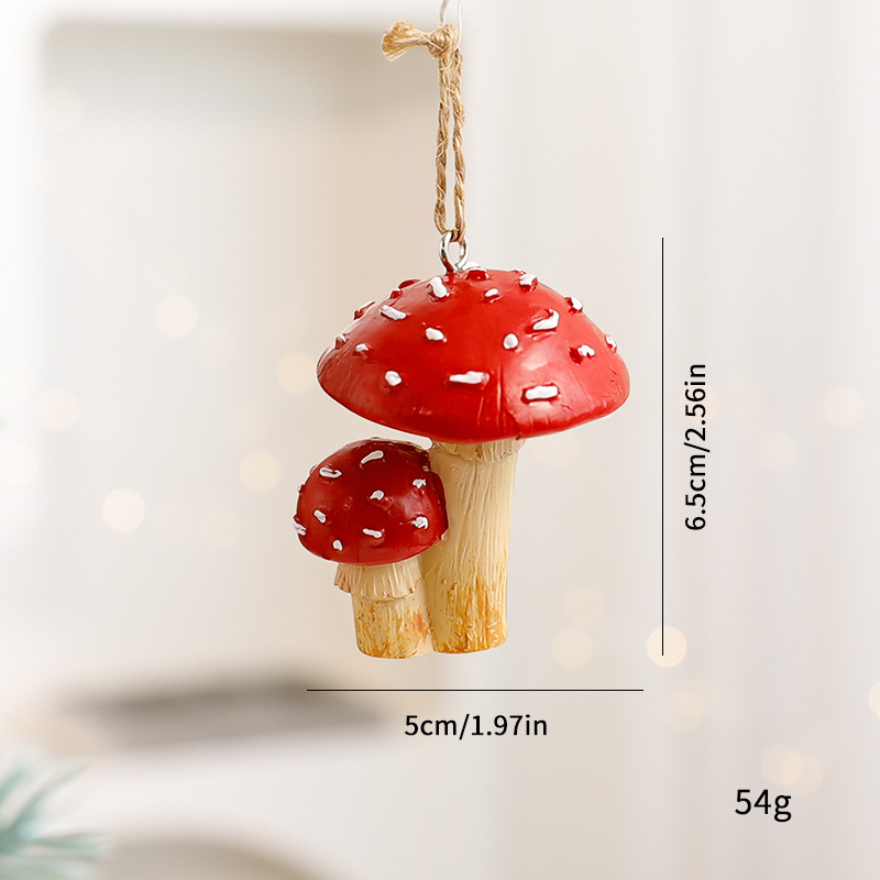 Mushroom Christmas Ornaments Set – 12-Pack Whimsical Holiday Decor For Tree & Home (Wooden Painted Mini Mushrooms With Hooks, Rustic Cottage Decor)_voghion.com
