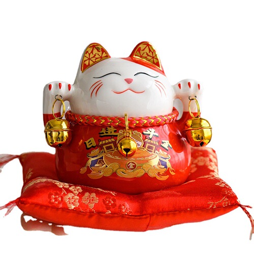 Money Cat Fortune Small Number Figurine New Ceramic Opening Cashier Desk Front Desk Gift Home Living Room Entrance Decoration