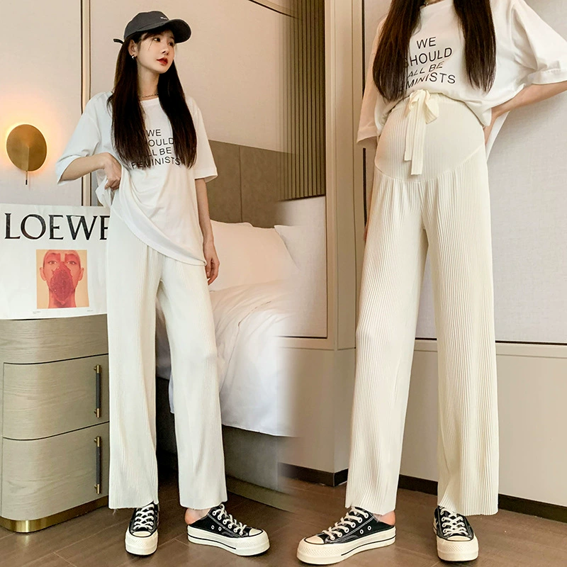 Real Shot в наличии Весенне-осенние широкие брюки для беременных, свободные брюки для похудения, универсальные модные брюки