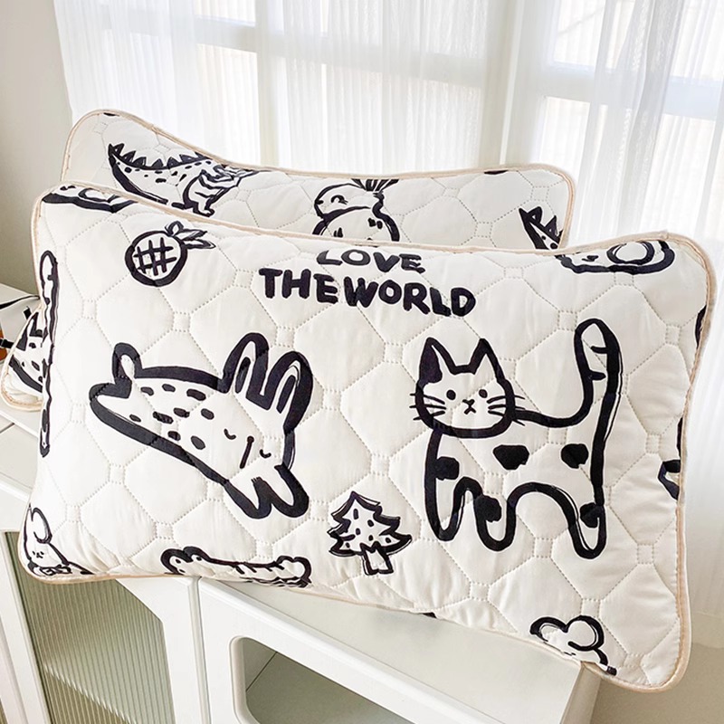 Un par de fundas de almohada impermeables, fundas de toalla de almohada de aceite de cabeza anti-saliva, fundas protectoras de almohada individuales, fundas de revestimiento de núcleo de almohada 48x74 2