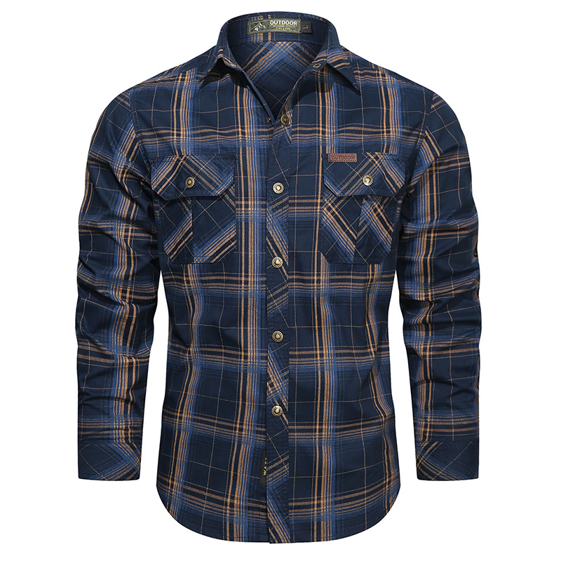 Aliexpress 2022 nueva camisa casual de hombre de otoño de algodón a cuadros camisa de manga larga ropa de abrigo grande para hombres