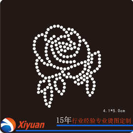 定制花朵烫图成品烫钻图案批发牛仔裤烫钻女辅料工厂加工 烫标