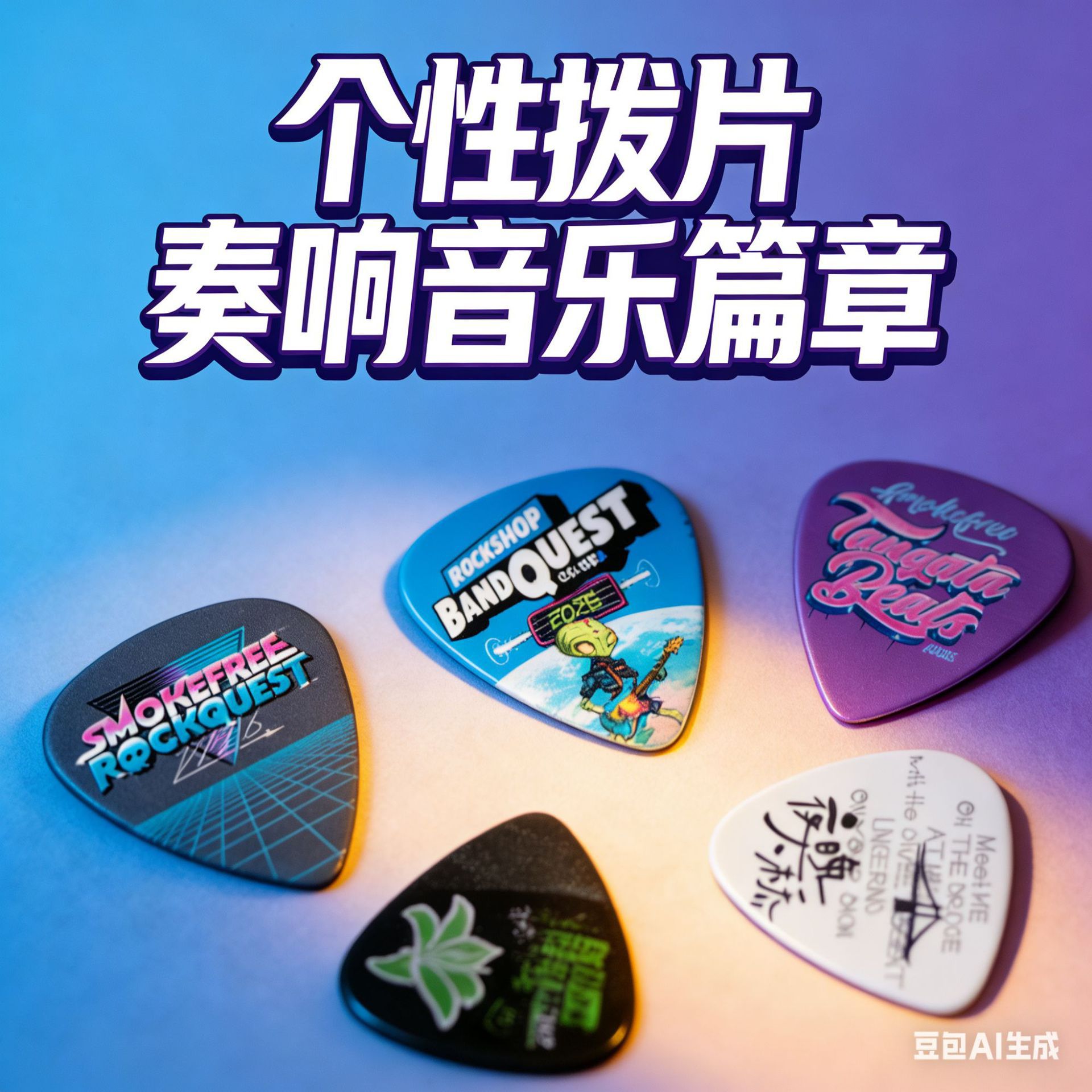 来图定制吉他拨片项链 钥匙扣打孔拨片赛璐璐一件起订
