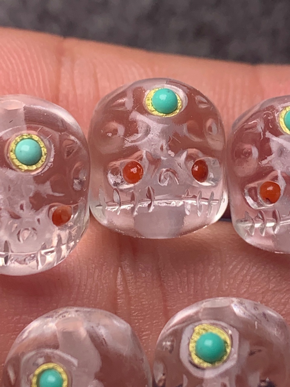 水晶天珠雪巴琉璃蒙松天然珍珠阿拉善爆款阿呆佛珠手串diy配饰包