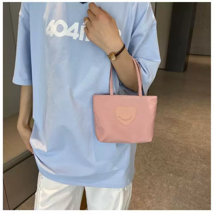 新款爱心手拎包女便当包菜篮子小包包上班通勤杂物手提包收纳包