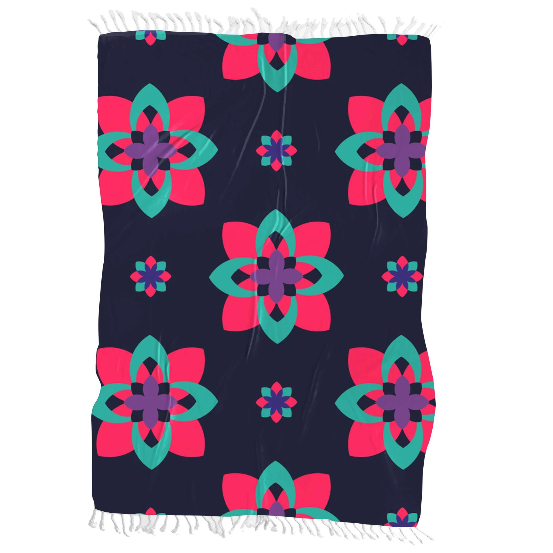 Геометрия печатания полотенца ванны 3Д цифров валика взморья Микрофибер пляжного полотенца квадрата Тассел прямоугольная