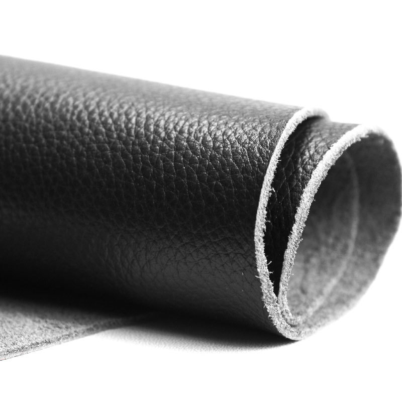 小荔枝纹头层牛皮中光黑色荔枝纹1.2-1.4MM软皮包包棕色面料