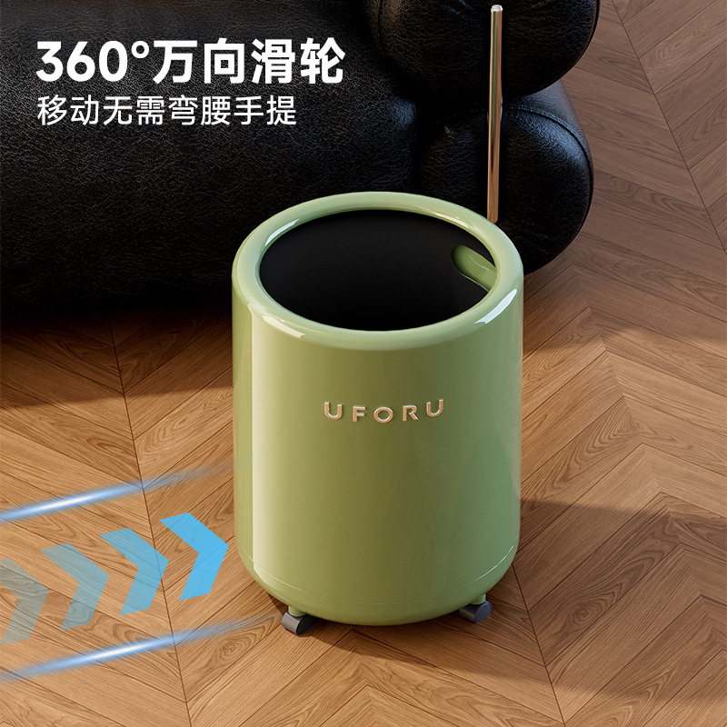 垃圾桶家用创意高级感大号大容量客厅卧室带轮无盖内外双层垃圾筒|undefined