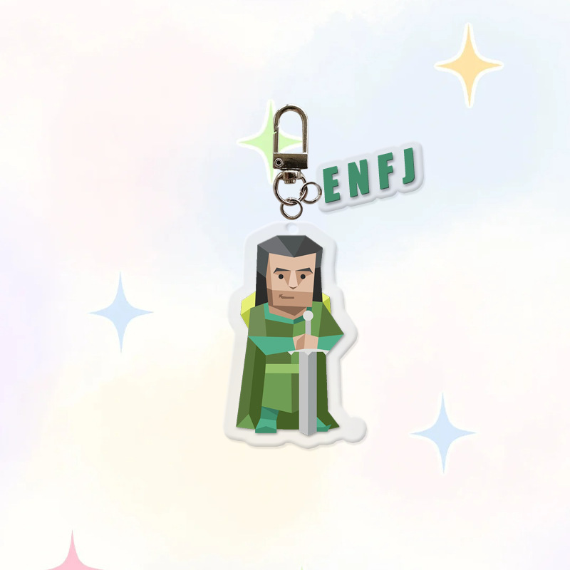 MBTI16型人格同モデルの鍵はイヤホンのカバーを掛けてアクリルの2つのセットの小さい緑の人のカップルを包みます。