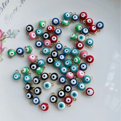 歐美流行惡魔之眼雙面滴油飾品配件diy 百搭手工手鍊項鍊耳飾掛飾