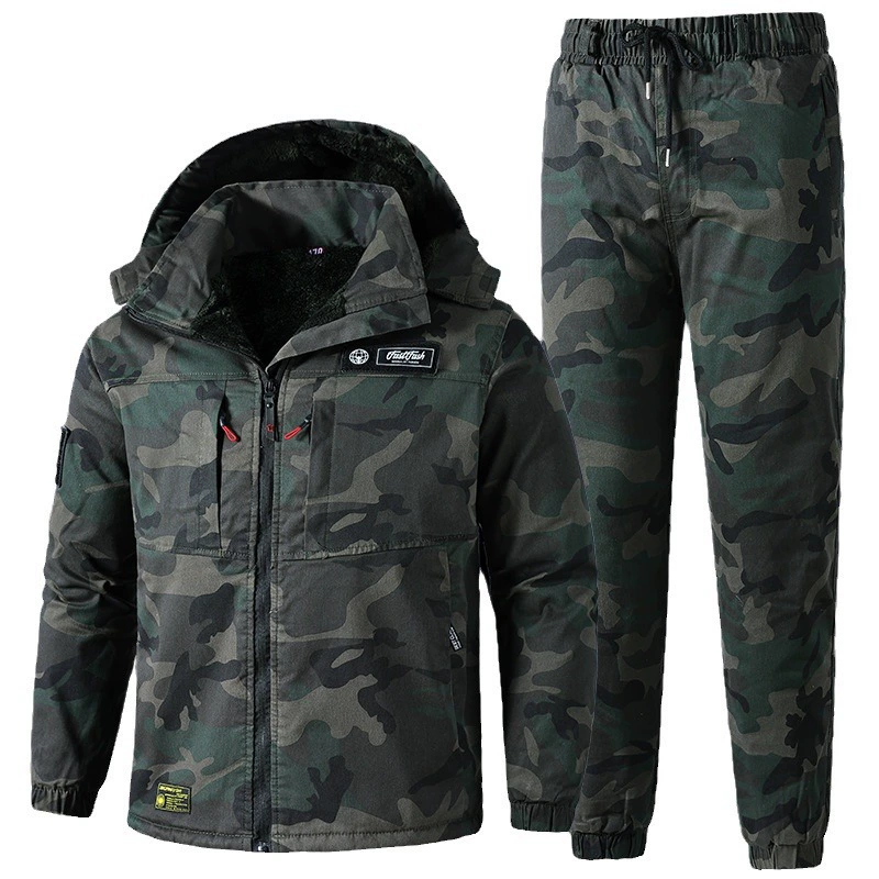 Keep warm camouflage fleece overall, loose fit