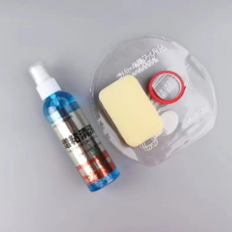 Table Tennis Racket Rubber Cleaning Agent, Tackiness-Enhancing Set, Maintenance Solution, Cleaning Agent, Sponge Wipe, Foam Type, Tackiness Enhancer