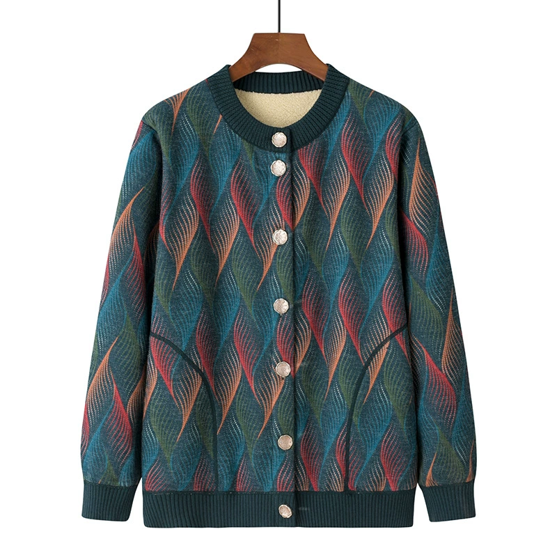 Плюшевый толстый свитер бабушки свекровь осенью и зимой теплый топ