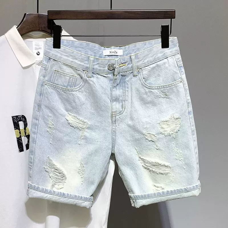 Синяя джинсовая юбка, мужские шорты, модные брюки, 2025 год, Slim fit, корейский стиль