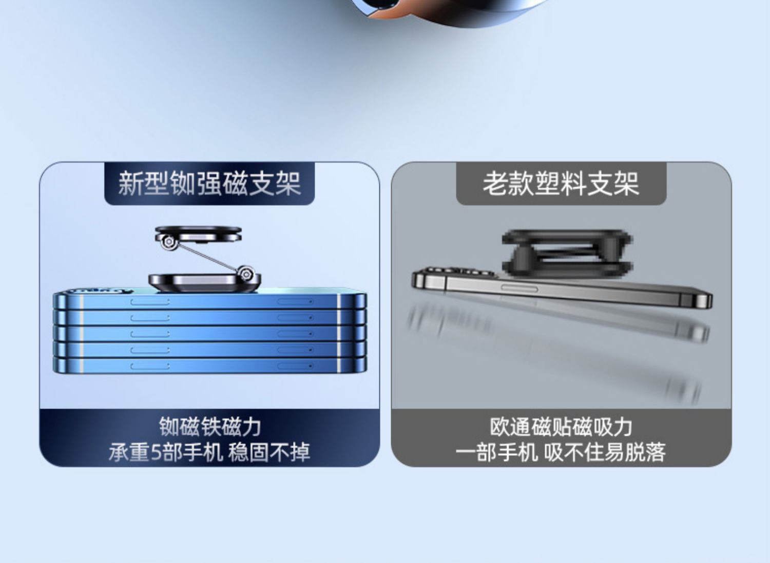 Cross-border car-mounted aluminum alloy creative multi-angle positioning rotating foldable adhesive floating magnetic phone holder
