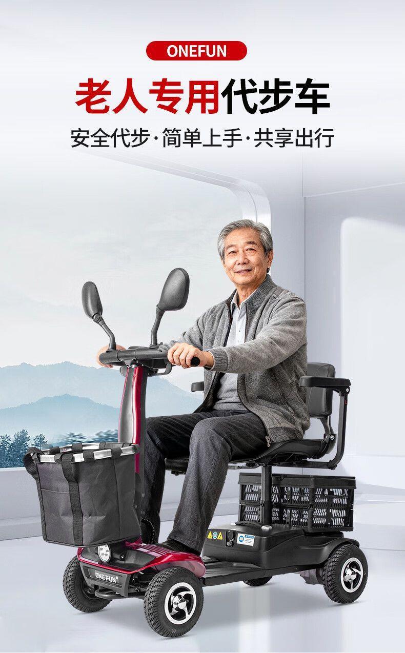2025 New Model Elderly Mobility Scooter, Four-Wheel Adult Electric Vehicle, Foldable Double-Seater Mobility Scooter
