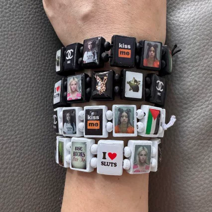 Black Inventory Portrait Oil Drop Sticker Square Bracelet Bracelet Foreign Trade Jewelry Plate Fashion Hot Product