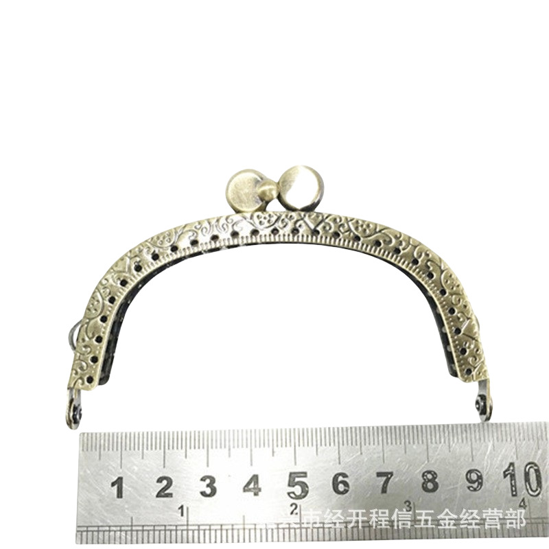 diy材料9.5cm古铜色弧形压花饼仔头箱包铰手袋饰品批发口金现货