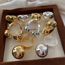 金属爱心戒指开口戒可调指环小众设计气质时尚个性简约食指戒百搭