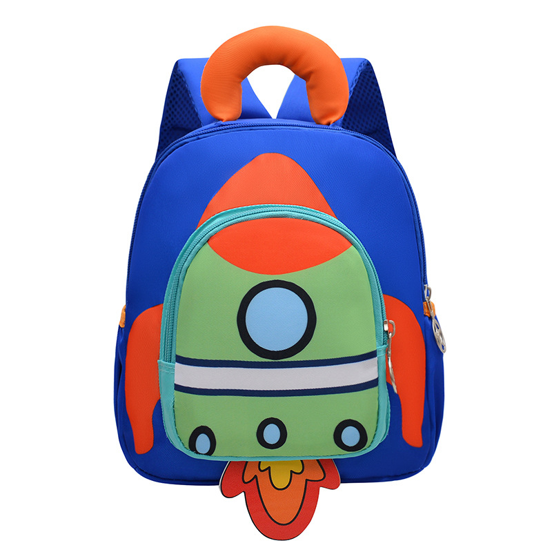 Mochila infantil cohetes de dibujos animados niños mochila transpirable 3 años de edad 5 años de edad preescolar mochila para niñas