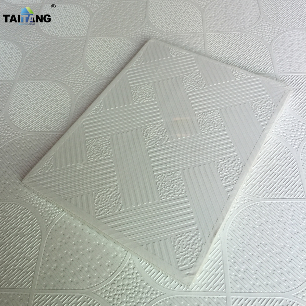 603*603 Pvc Gypsum Ceiling Tile Plafond Platere Techo de Plaesos