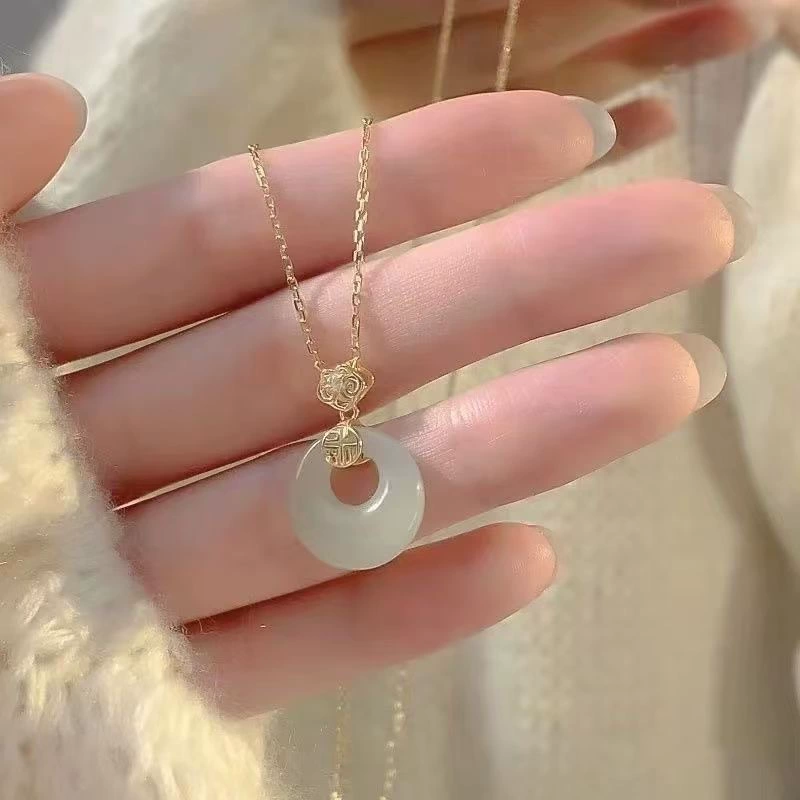 Новый китайский стиль благословения, безопасная пряжка ожерелье