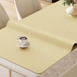 纯色皮革桌垫防水防油免洗防烫轻奢高级感桌面餐桌布茶几书桌垫子