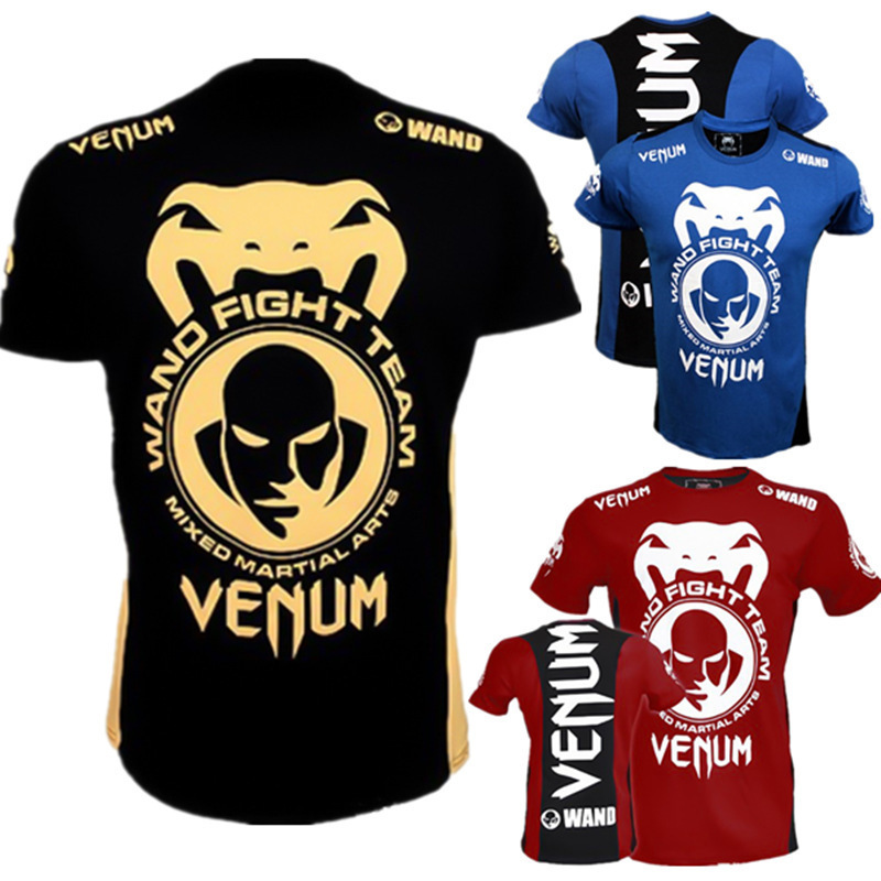 2025 Summer Venum Fighting Training Boxing Combat Wear Men's Tight-Fitting Clothing Cross-Border Fashion Short-Sleeved T-Shirt
