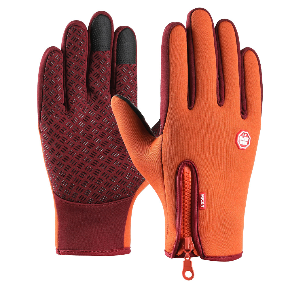 Guantes cálidos para ciclismo para hombres y mujeres, impermeables y con forro de terciopelo, para deportes al aire libre, esquí, guantes de invierno antideslizantes con pantalla táctil