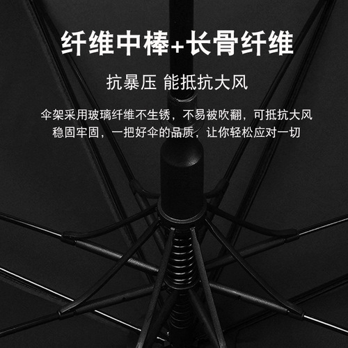 Long handle straight golf umbrella business men retro solid wood curved handle windproof rain or shine dual-use advertising umbrella wholesale customization