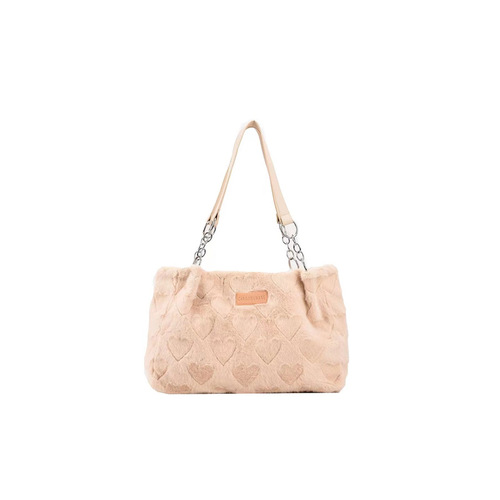 Japanese and Korean Ins Autumn and Winter Plush Bags for Women, Large Capacity Fashion Commuter Shoulder Bags, Fluffy Bags, Casual Tote Bags