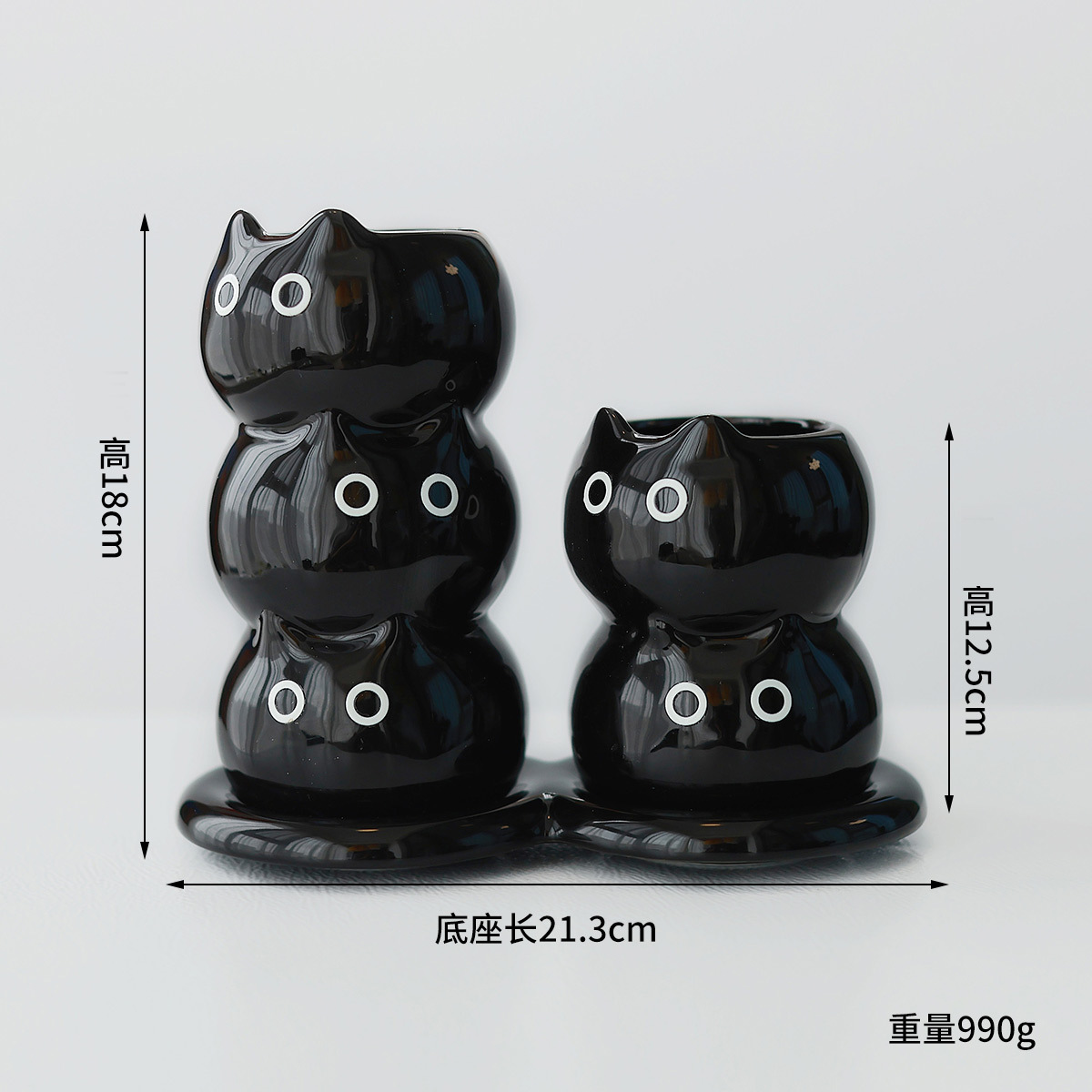 Lindo gato siamés tubo de palillos de cerámica tubo de almacenamiento de drenaje de encimera de cocina doméstica cubo de almacenamiento de cuchara de palillos de alto valor